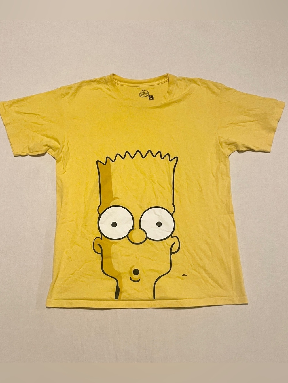 The Simpsons 2014 Bart Simpson Face Graphic T-Shirt Yellow 25 Years Anniversary